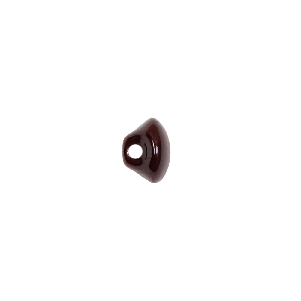 European Brown Half Domed Self Back Glass Button - 14L/9mm Detail European Brown Half Domed Self Back Glass Button - 14L/9mm Detail