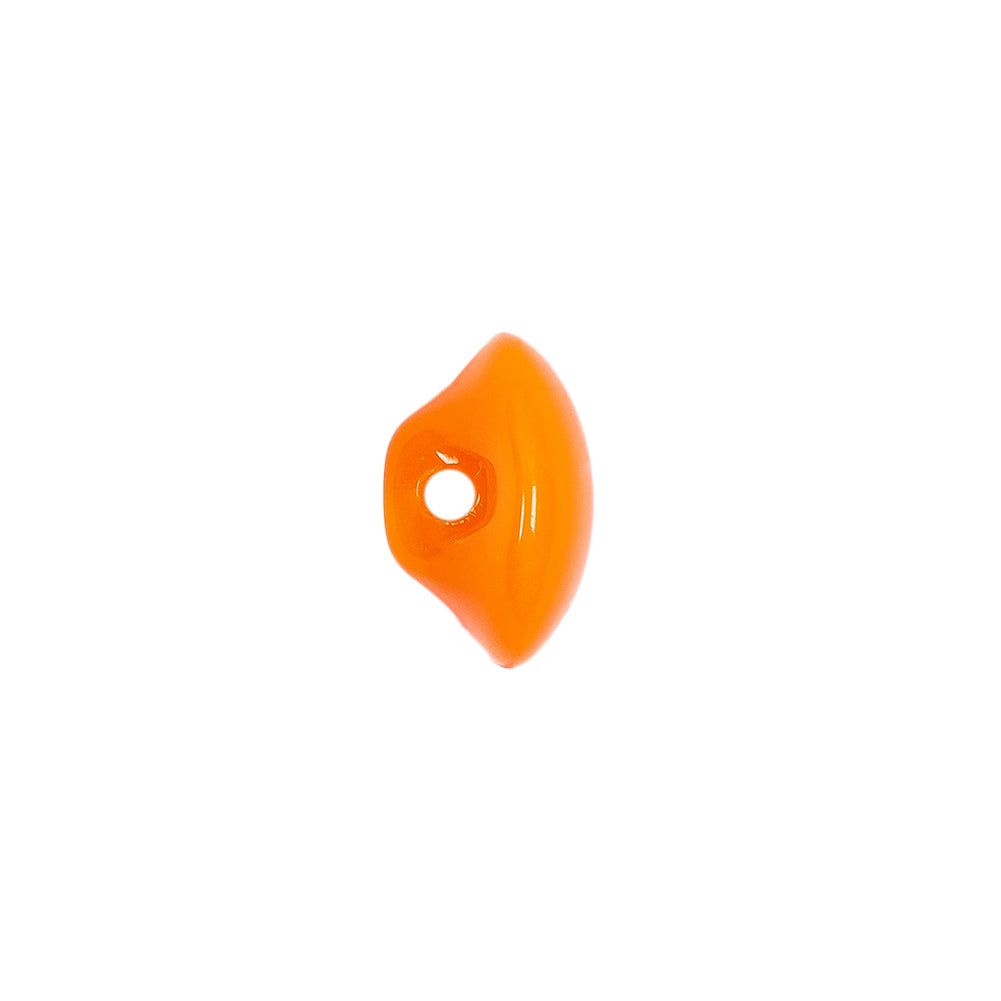 European Orange Half Domed Self Back Glass Button - 20L/12.5mm Detail European Orange Half Domed Self Back Glass Button - 20L/12.5mm Detail