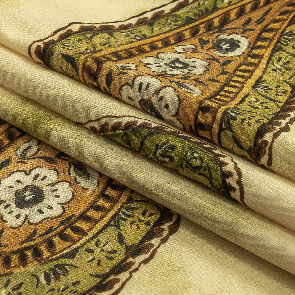 Cotton Poplin Print - Beige and Green Paisley - Mood Exclusive Bending Grass Folded Cotton Poplin Print - Beige and Green Paisley - Mood Exclusive Bending Grass Folded