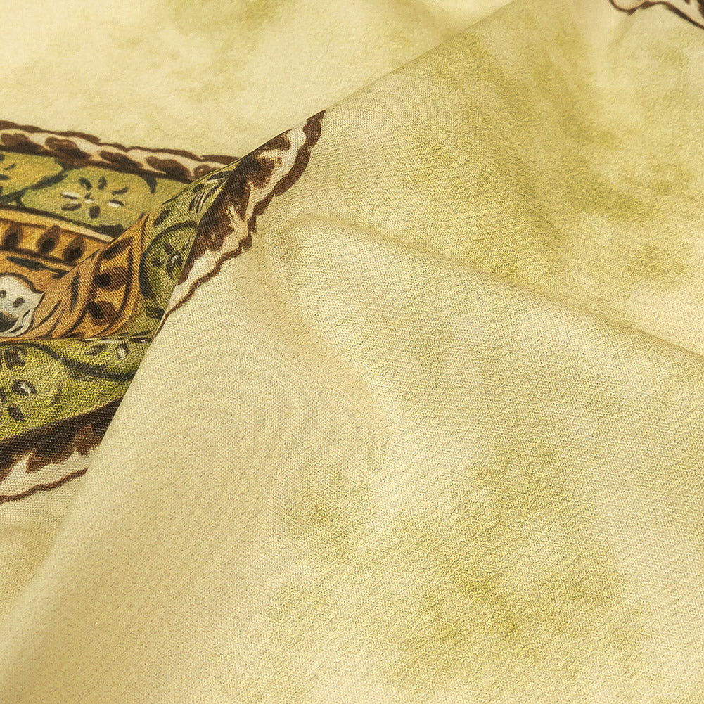 Cotton Poplin Print - Beige and Green Paisley - Mood Exclusive Bending Grass Detail Cotton Poplin Print - Beige and Green Paisley - Mood Exclusive Bending Grass Detail