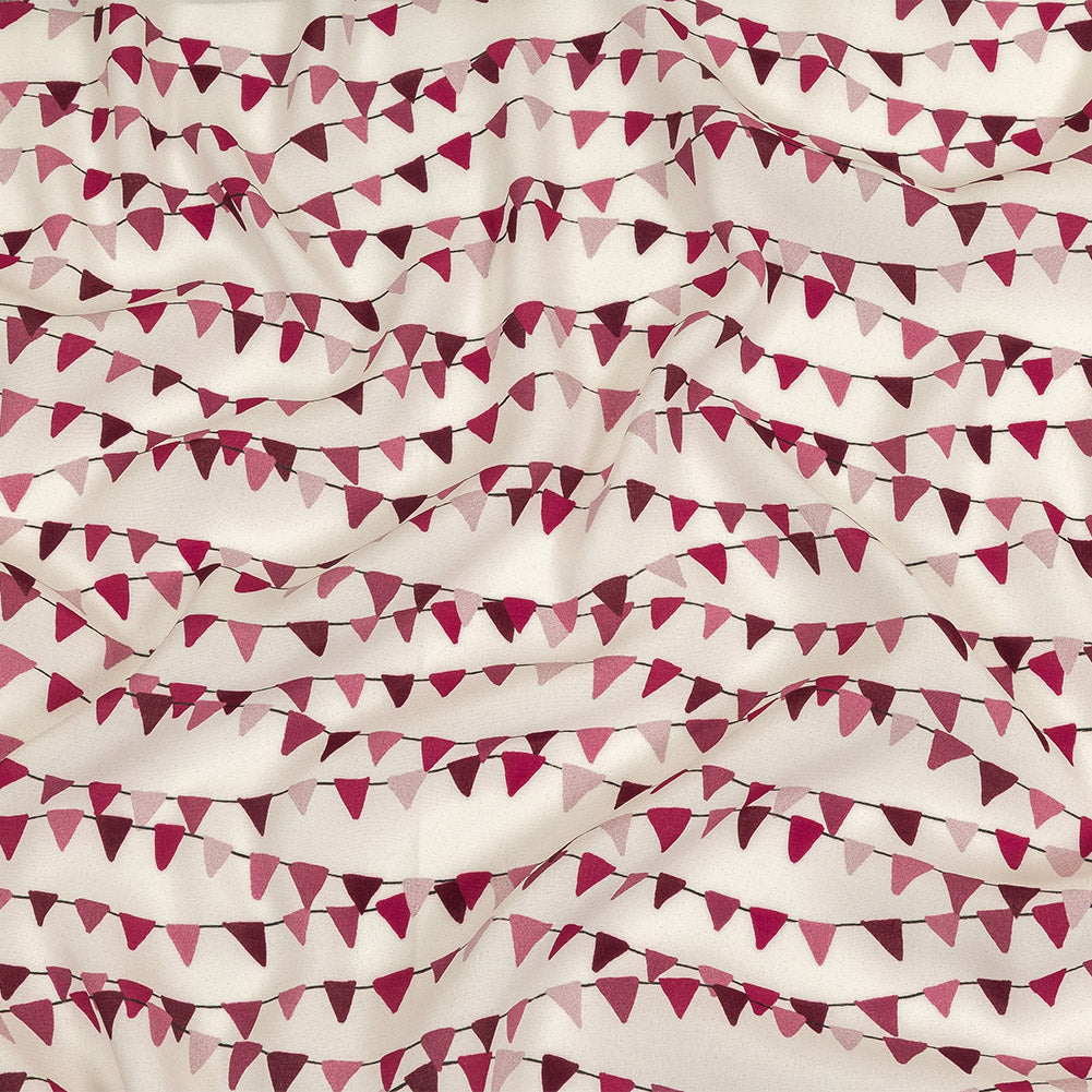 Sustainable Viscose Woven Print - White and Purple Triangle Strands - Mood Exclusive Pennant Party Sustainable Viscose Woven Print - White and Purple Triangle Strands - Mood Exclusive Pennant Party