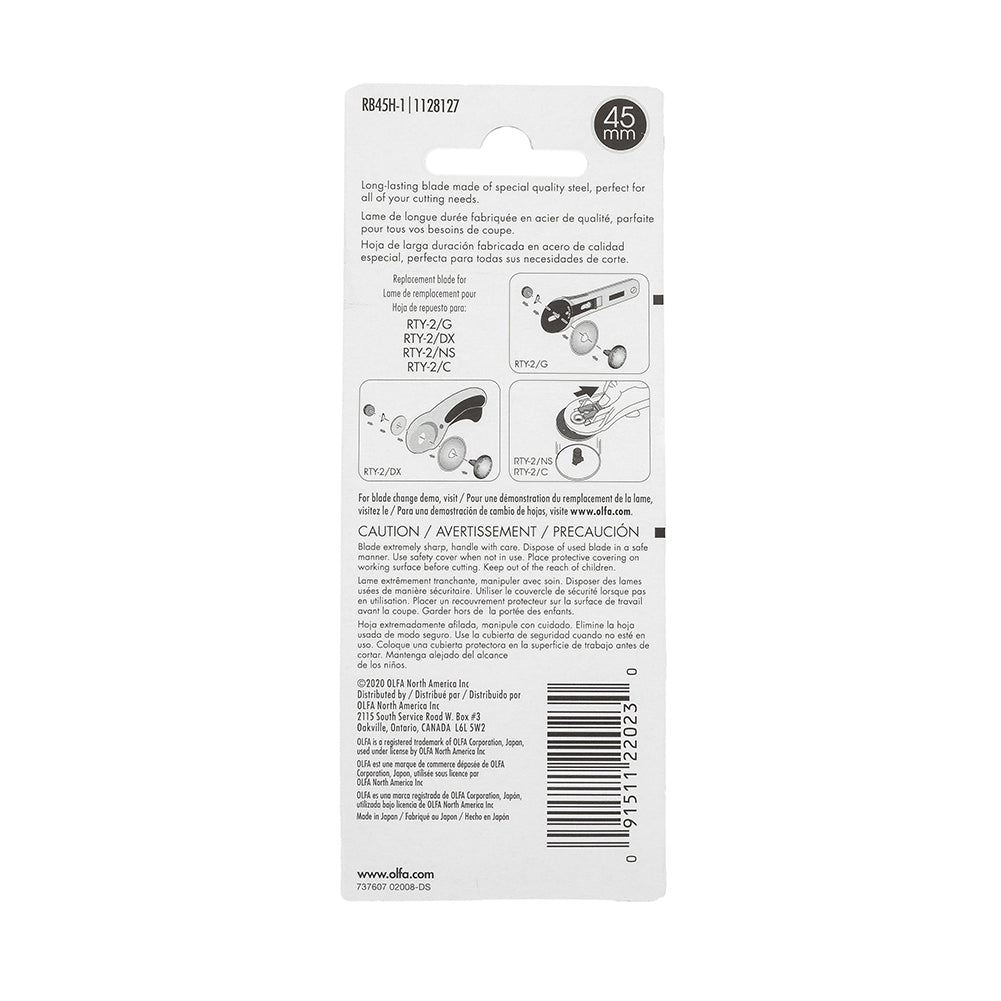 Olfa 45mm Endurance Rotary Blade Detail Olfa 45mm Endurance Rotary Blade Detail
