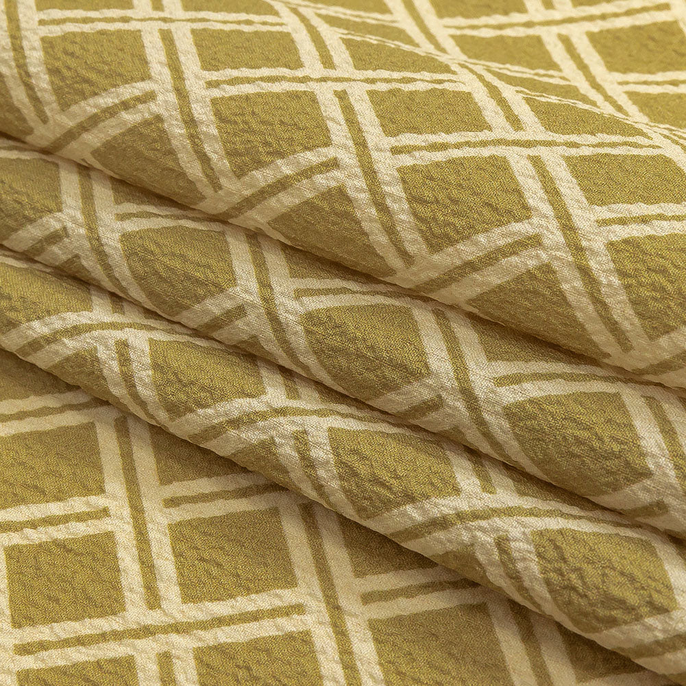 Mood Exclusive Beige Lattice Status Stretch Polyester Seersucker Folded Mood Exclusive Beige Lattice Status Stretch Polyester Seersucker Folded