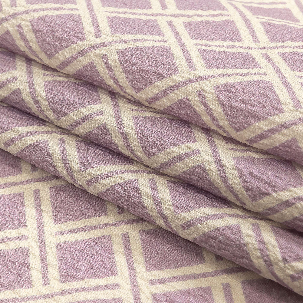 Mood Exclusive Lavender Lattice Status Stretch Polyester Seersucker Folded Mood Exclusive Lavender Lattice Status Stretch Polyester Seersucker Folded