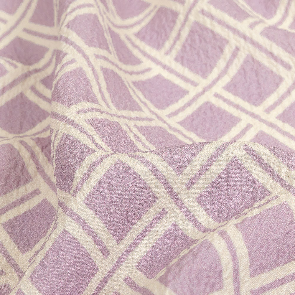 Mood Exclusive Lavender Lattice Status Stretch Polyester Seersucker Detail Mood Exclusive Lavender Lattice Status Stretch Polyester Seersucker Detail