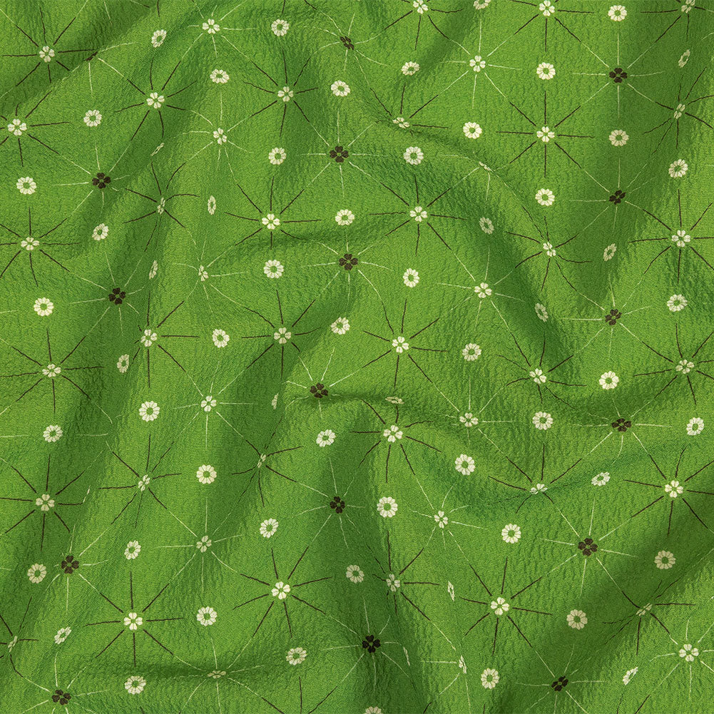 Mood Exclusive Green Starburst Soul Stretch Polyester Seersucker Mood Exclusive Green Starburst Soul Stretch Polyester Seersucker