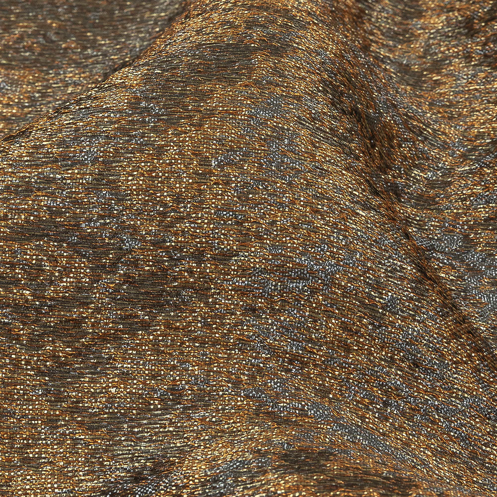 Pegasus Gold, Copper and Gunmetal Mottled Luxury Brocade Pegasus Gold, Copper and Gunmetal Mottled Luxury Brocade