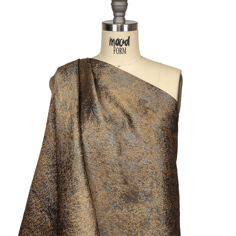 Pegasus Gold, Copper and Gunmetal Mottled Luxury Brocade Pegasus Gold, Copper and Gunmetal Mottled Luxury Brocade