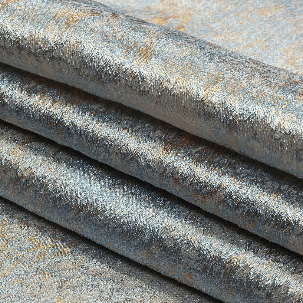 Pegasus Gold and Pale Blue Mottled Luxury Brocade Pegasus Gold and Pale Blue Mottled Luxury Brocade