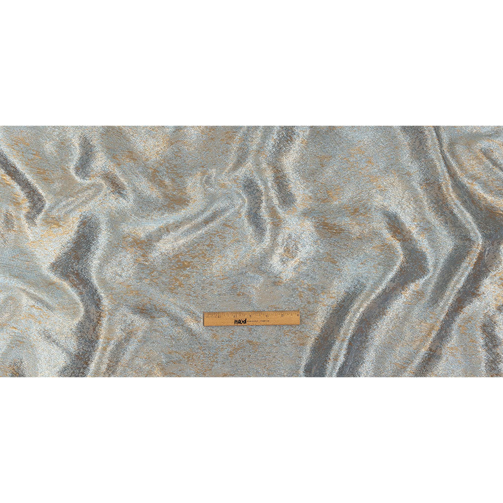 Pegasus Gold and Pale Blue Mottled Luxury Brocade Pegasus Gold and Pale Blue Mottled Luxury Brocade
