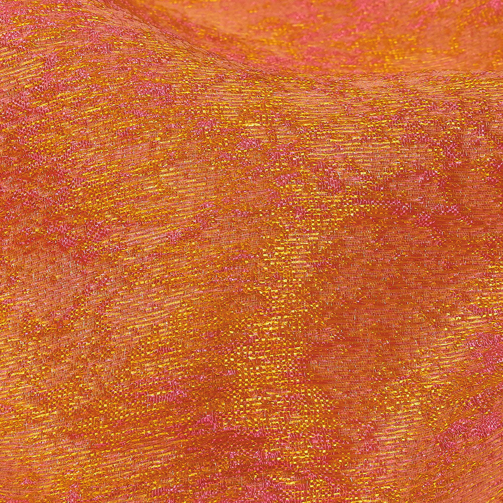 Pegasus Mango and Hot Pink Mottled Luxury Brocade - Detail Pegasus Mango and Hot Pink Mottled Luxury Brocade - Detail