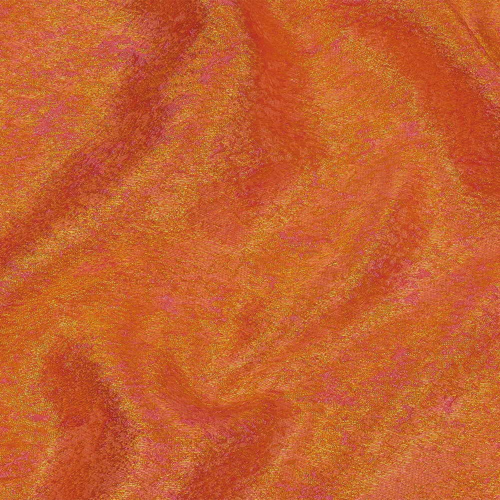 Pegasus Mango and Hot Pink Mottled Luxury Brocade Pegasus Mango and Hot Pink Mottled Luxury Brocade