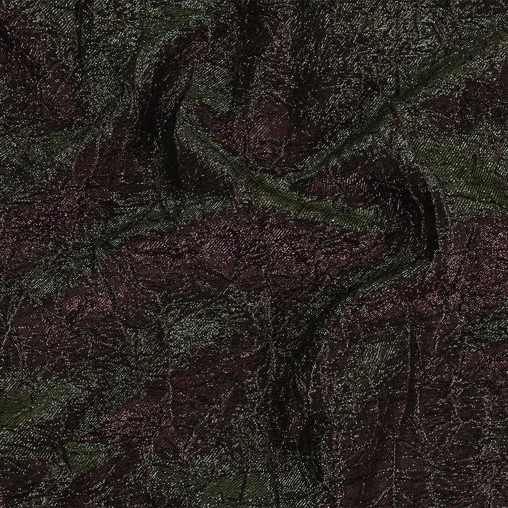 Astrolabe Metallic Olive and Wine Crinkled Luxury Brocade with Black Backing Astrolabe Metallic Olive and Wine Crinkled Luxury Brocade with Black Backing