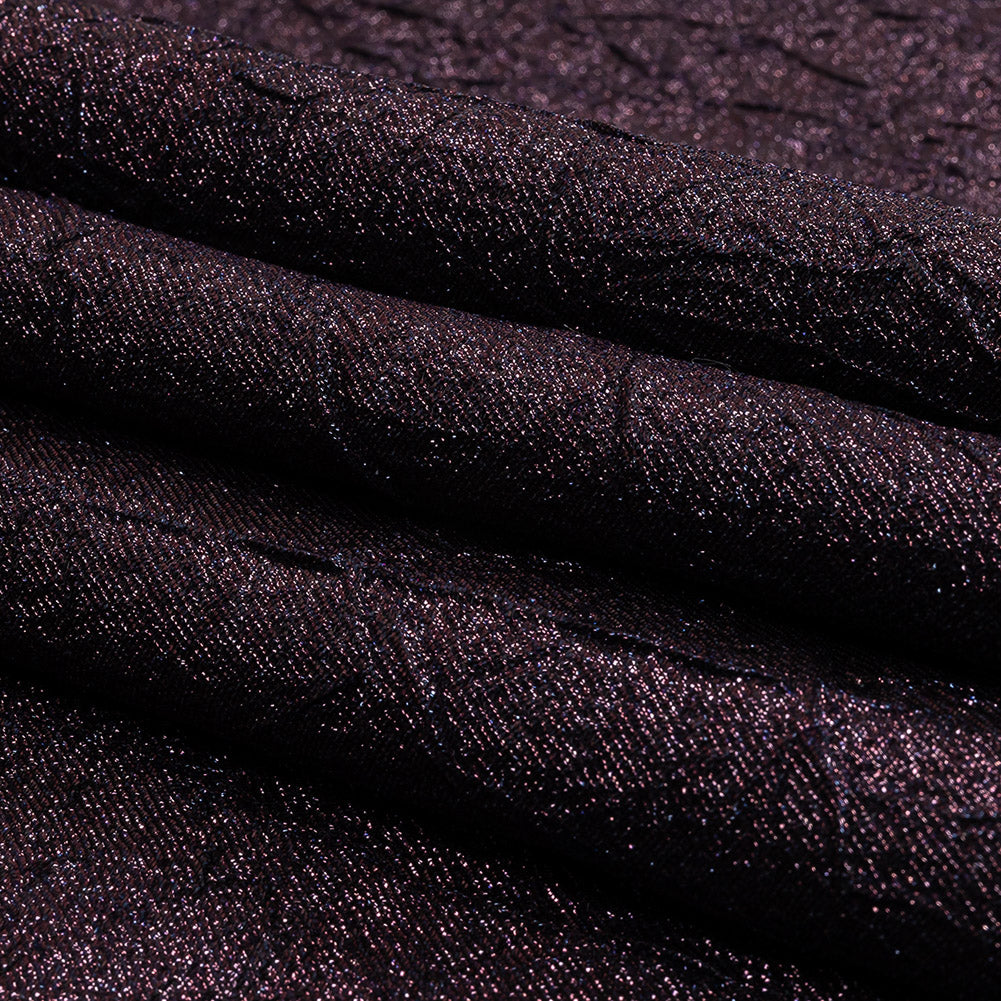 Astrolabe Metallic Navy and Purple Crinkled Luxury Brocade with Black Backing Astrolabe Metallic Navy and Purple Crinkled Luxury Brocade with Black Backing