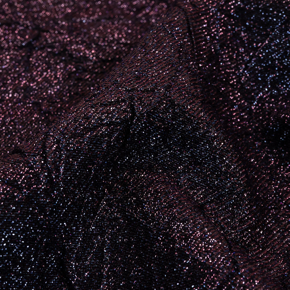 Astrolabe Metallic Navy and Purple Crinkled Luxury Brocade with Black Backing Astrolabe Metallic Navy and Purple Crinkled Luxury Brocade with Black Backing