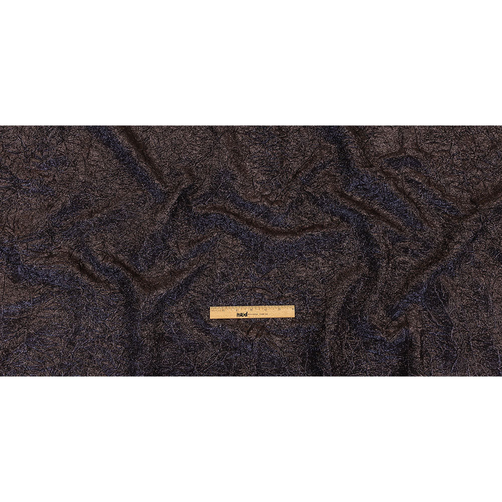 Astrolabe Metallic Navy and Copper Crinkled Luxury Brocade with Black Backing Astrolabe Metallic Navy and Copper Crinkled Luxury Brocade with Black Backing