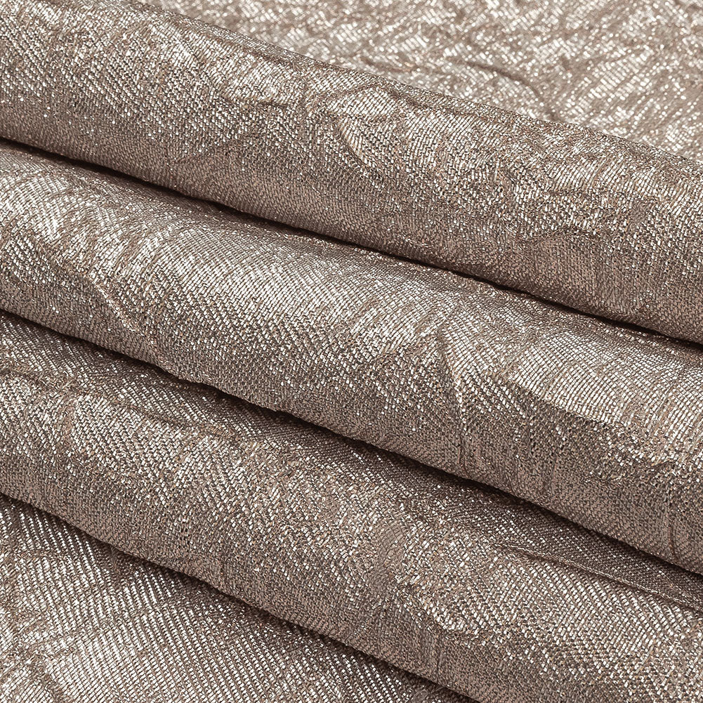 Astrolabe Metallic Silver and Rose Gold Crinkled Luxury Brocade with White Backing Astrolabe Metallic Silver and Rose Gold Crinkled Luxury Brocade with White Backing