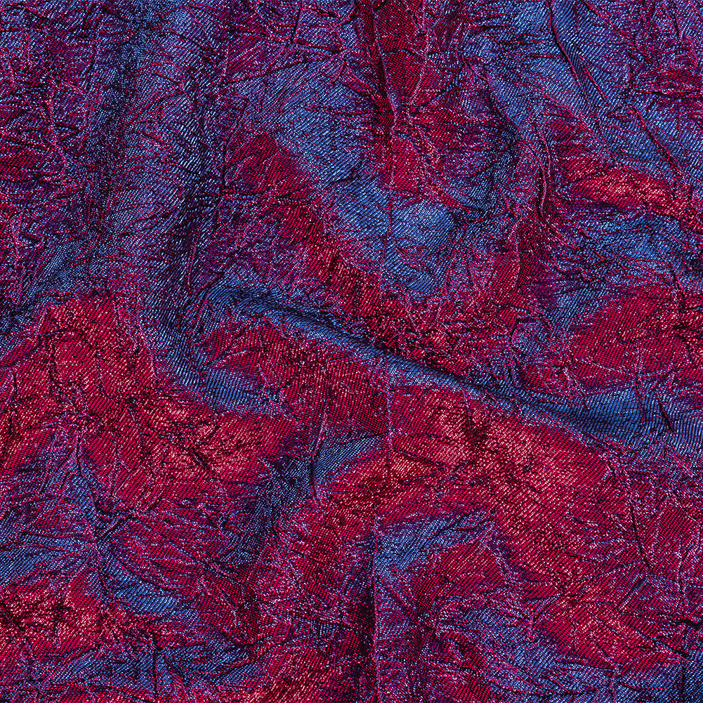 Astrolabe Metallic Berry Gloss and Ultramarine Crinkled Luxury Brocade with Black Backing Astrolabe Metallic Berry Gloss and Ultramarine Crinkled Luxury Brocade with Black Backing