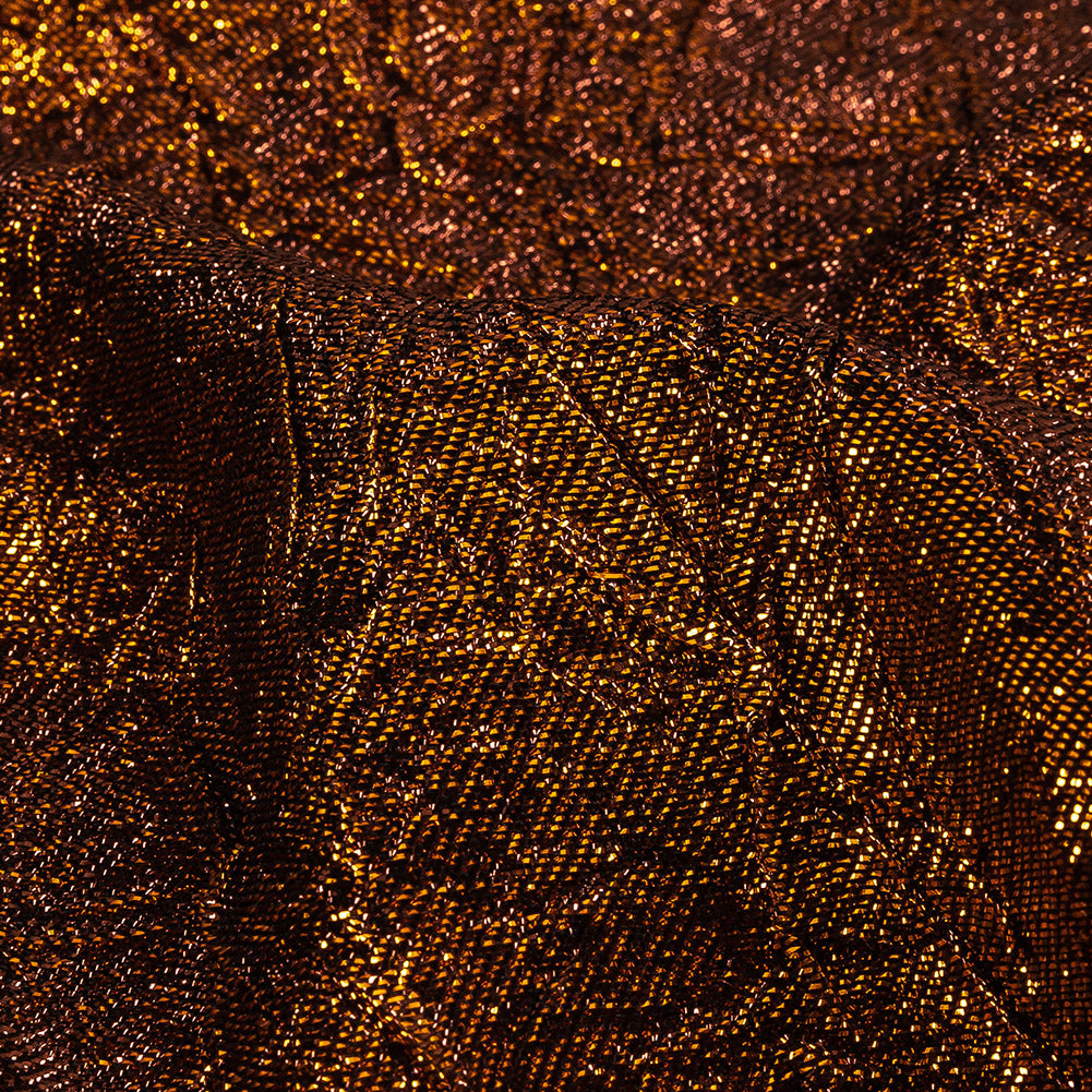 Astrolabe Metallic Copper Crinkled Luxury Brocade with Black Backing Astrolabe Metallic Copper Crinkled Luxury Brocade with Black Backing