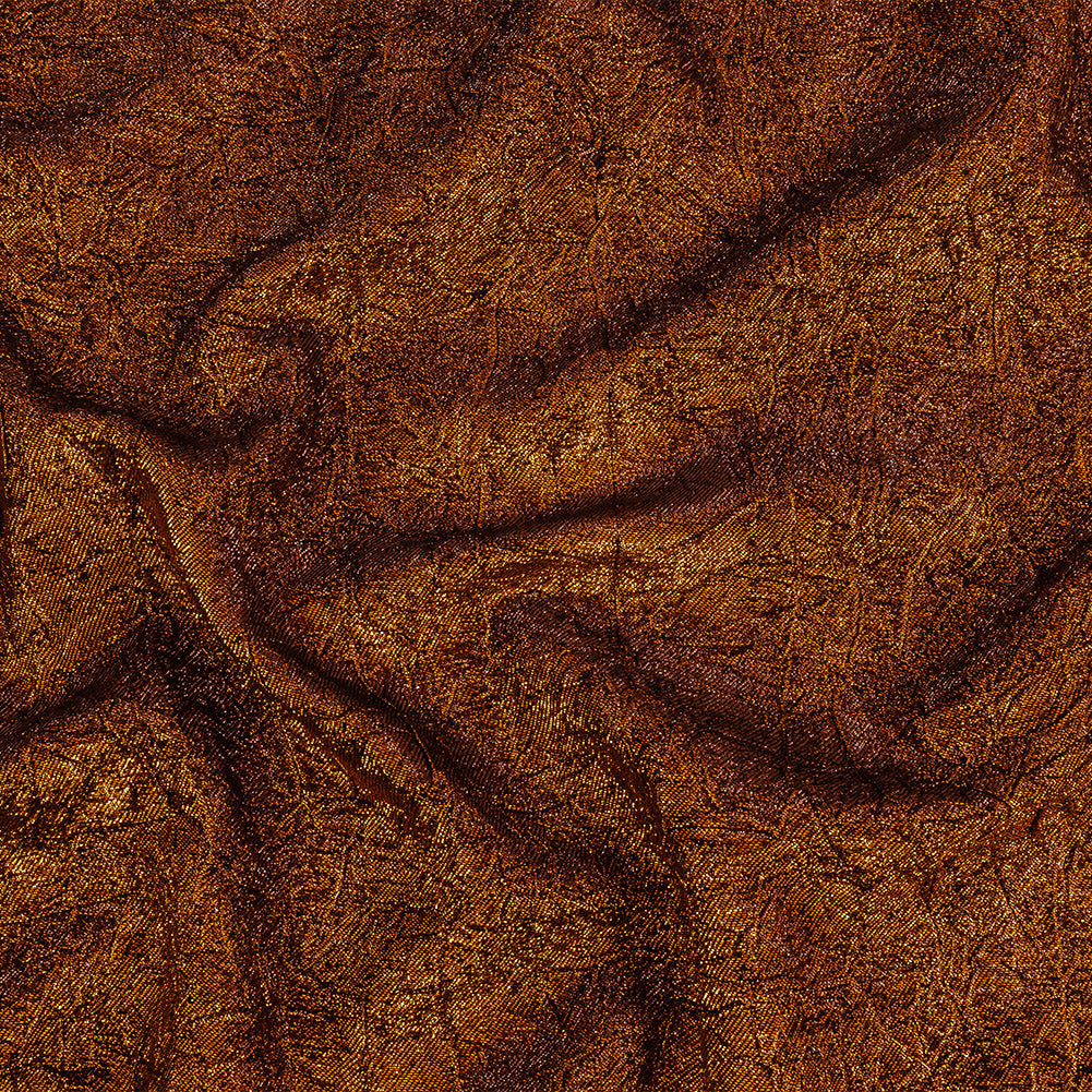 Astrolabe Metallic Copper Crinkled Luxury Brocade with Black Backing Astrolabe Metallic Copper Crinkled Luxury Brocade with Black Backing