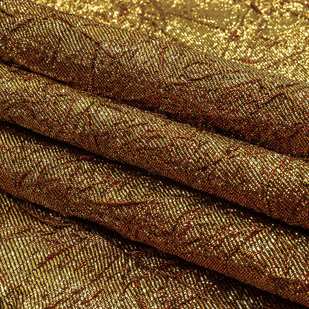 Astrolabe Metallic Candy Apple Red and Gold Crinkled Luxury Brocade with Black Backing Astrolabe Metallic Candy Apple Red and Gold Crinkled Luxury Brocade with Black Backing