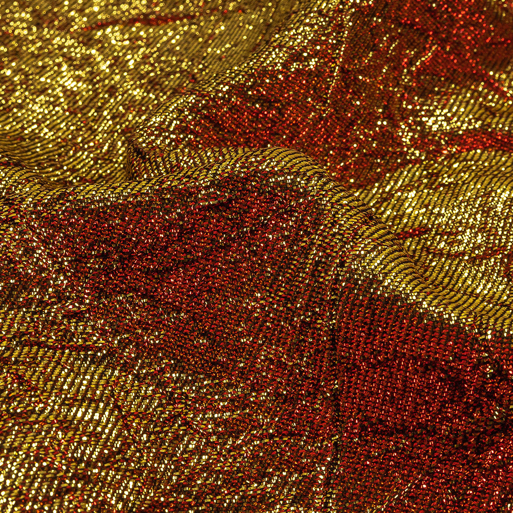 Astrolabe Metallic Candy Apple Red and Gold Crinkled Luxury Brocade with Black Backing Astrolabe Metallic Candy Apple Red and Gold Crinkled Luxury Brocade with Black Backing