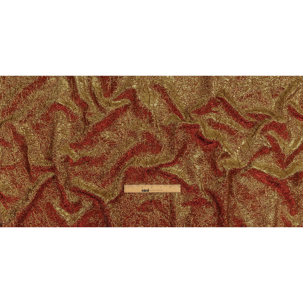 Astrolabe Metallic Candy Apple Red and Gold Crinkled Luxury Brocade with Black Backing Astrolabe Metallic Candy Apple Red and Gold Crinkled Luxury Brocade with Black Backing