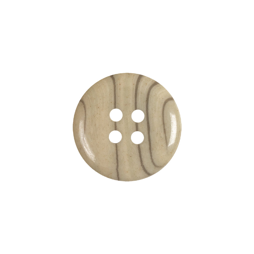 Cream and Drizzle Striated 4-Hole Plastic Deepwell Button - 28L/18mm Detail Cream and Drizzle Striated 4-Hole Plastic Deepwell Button - 28L/18mm Detail
