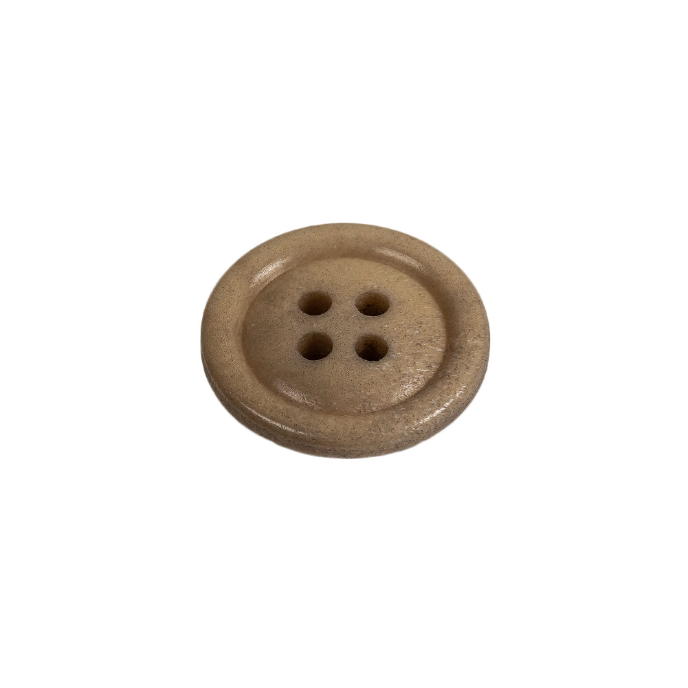 Beige Speckled 4-Hole Low Convex Plastic Button - 28L/18mm Folded Beige Speckled 4-Hole Low Convex Plastic Button - 28L/18mm Folded