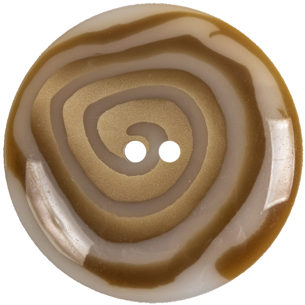 Translucent White and Caramel Uneven Swirl 2-Hole Plastic Button - 70L/44.5mm Translucent White and Caramel Uneven Swirl 2-Hole Plastic Button - 70L/44.5mm