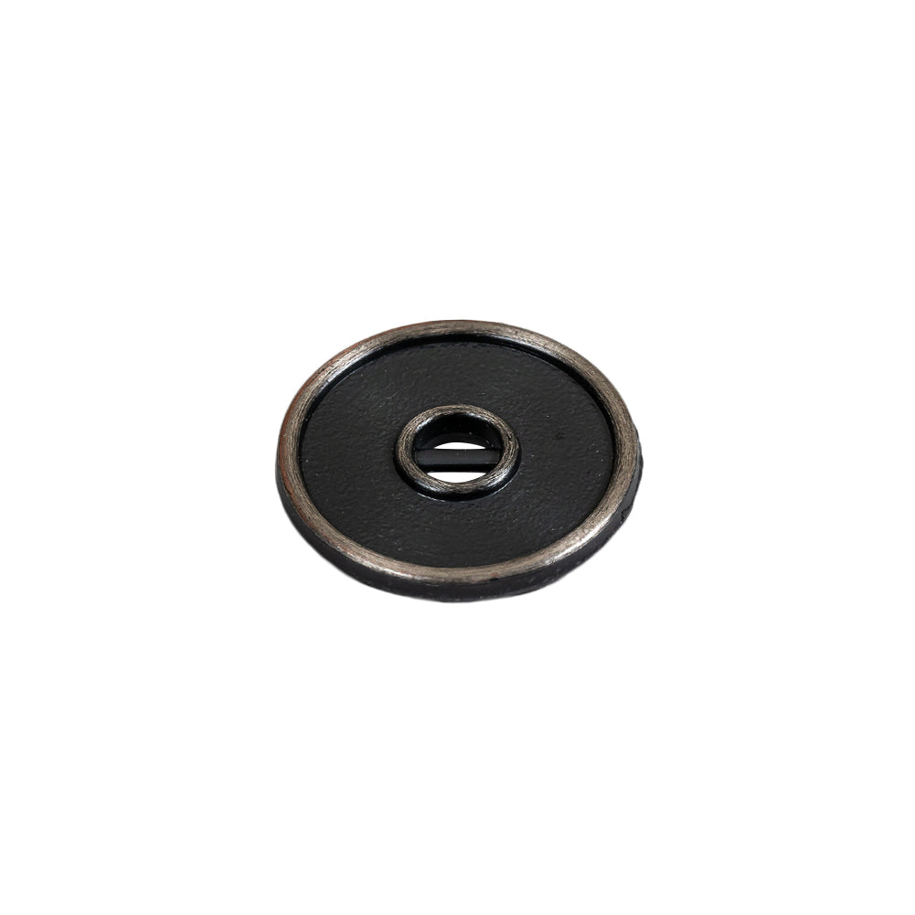 Pewter Textured Narrow Rim 2-Hole Metal Button - 25L/16mm Folded Pewter Textured Narrow Rim 2-Hole Metal Button - 25L/16mm Folded