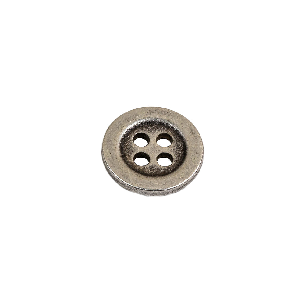 Aged Silver 4 Hole Metal Button - 20L/12.5mm Folded Aged Silver 4 Hole Metal Button - 20L/12.5mm Folded