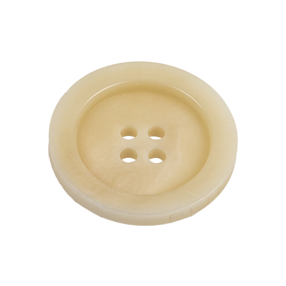 Italian Matte Bleached Sand 4 Hole Plastic Button - 42L/27mm Folded Italian Matte Bleached Sand 4 Hole Plastic Button - 42L/27mm Folded