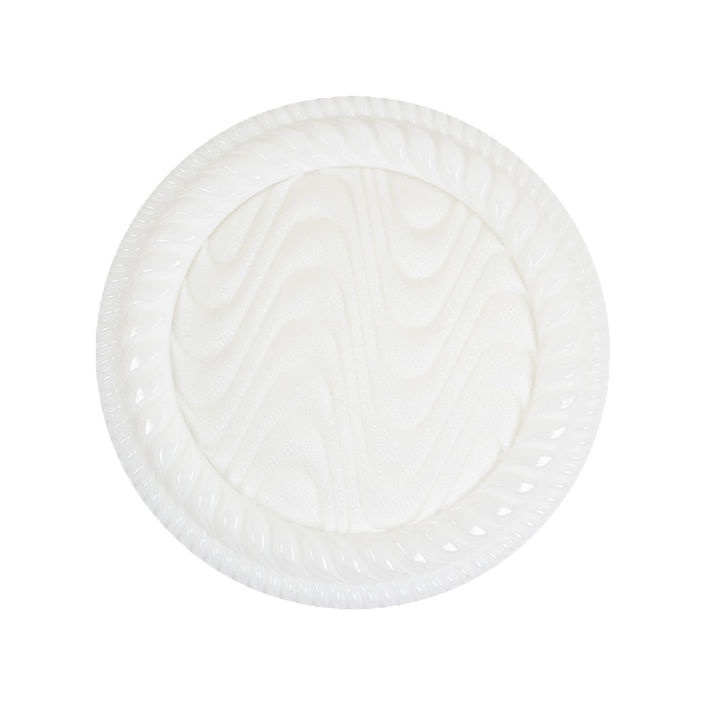 White Waves Rope Rim Shank Back Plastic Button - 44L/28mm White Waves Rope Rim Shank Back Plastic Button - 44L/28mm