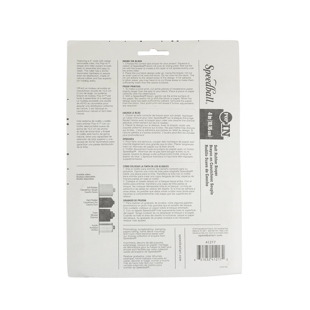 Speedball Soft Rubber Brayer 4" Detail Speedball Soft Rubber Brayer 4" Detail