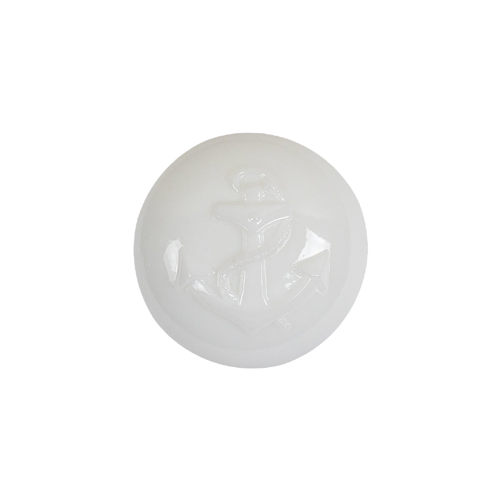 Italian White Anchor Embossed Shank Back Button - 32L/20mm Italian White Anchor Embossed Shank Back Button - 32L/20mm