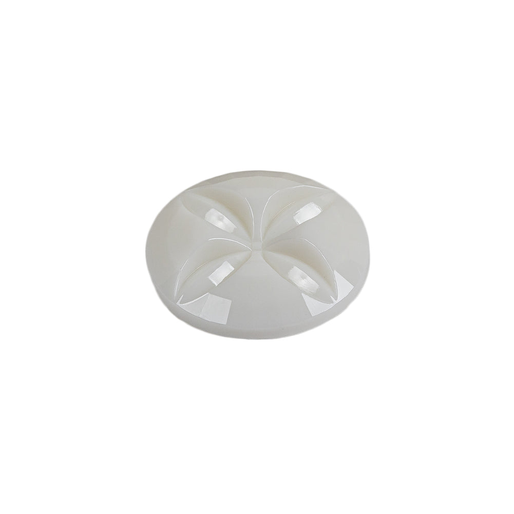 Italian White Floral Etched Shank Back Button - 30L/19mm Folded Italian White Floral Etched Shank Back Button - 30L/19mm Folded