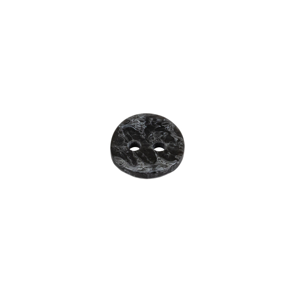 Black and Gray Mottled Concave Face 2-Hole Plastic Button - 16L/10mm Folded Black and Gray Mottled Concave Face 2-Hole Plastic Button - 16L/10mm Folded