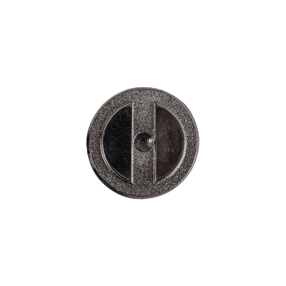 Gunmetal Gray Metallic Screw Head Shank Back Plastic Button - 24L/15mm Gunmetal Gray Metallic Screw Head Shank Back Plastic Button - 24L/15mm