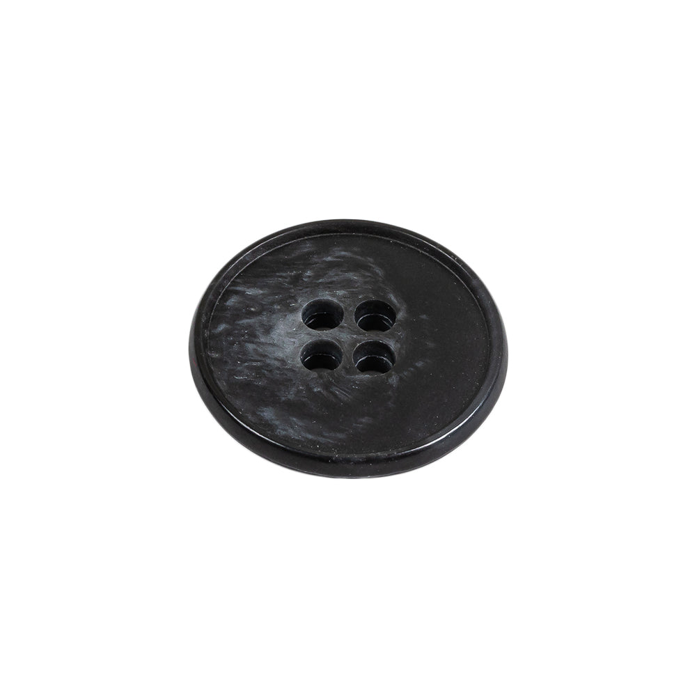 Black and Gray Swirled Low Convex Narrow Rim 4-Hole Plastic Button - 32L/20mm Folded Black and Gray Swirled Low Convex Narrow Rim 4-Hole Plastic Button - 32L/20mm Folded