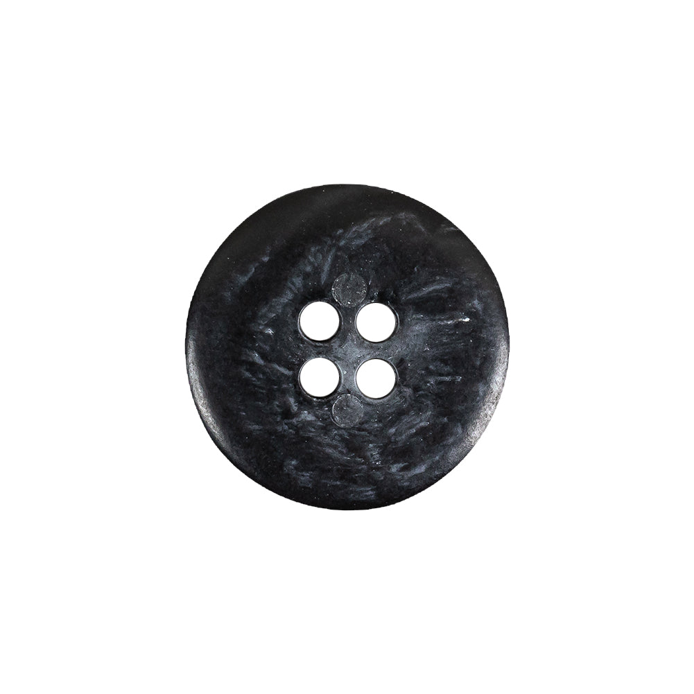 Black and Gray Swirled Low Convex Narrow Rim 4-Hole Plastic Button - 32L/20mm Detail Black and Gray Swirled Low Convex Narrow Rim 4-Hole Plastic Button - 32L/20mm Detail