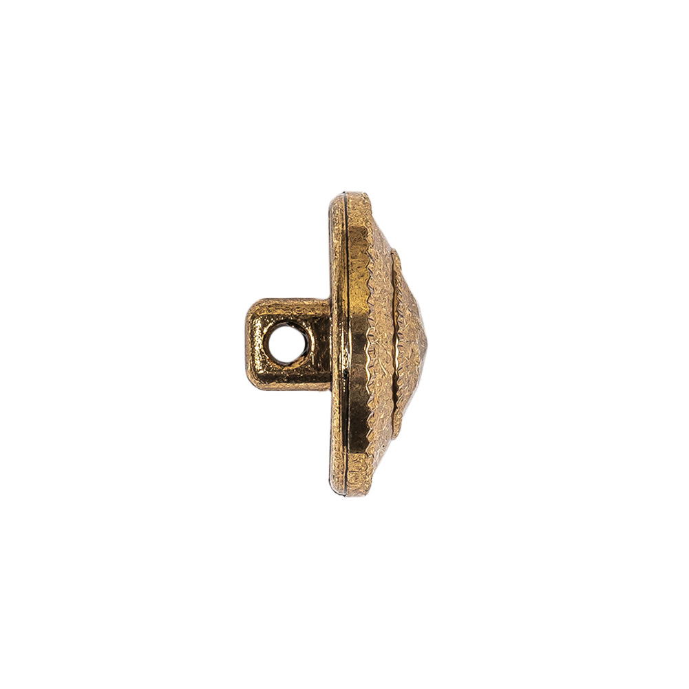 Gold Fancy Faceted Shank Back Plastic Button - 30L/19mm Folded Gold Fancy Faceted Shank Back Plastic Button - 30L/19mm Folded