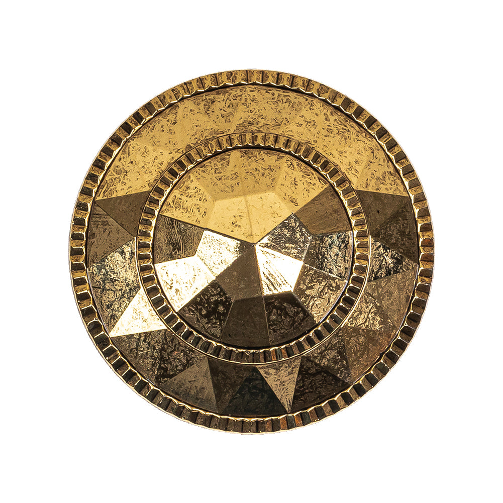Gold Fancy Faceted Shank Back Plastic Button - 44L/28mm Gold Fancy Faceted Shank Back Plastic Button - 44L/28mm