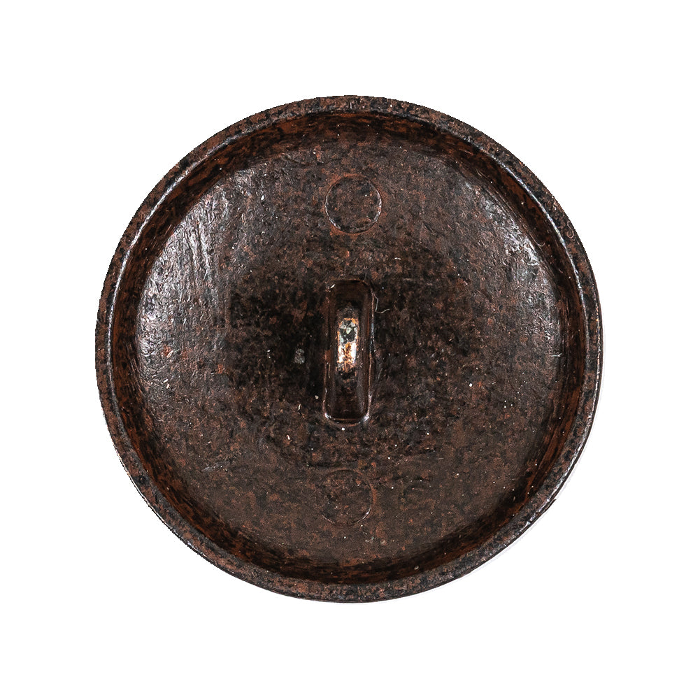 Italian Rusted Iron Shank Back Metal Button - 44L/28mm Detail Italian Rusted Iron Shank Back Metal Button - 44L/28mm Detail