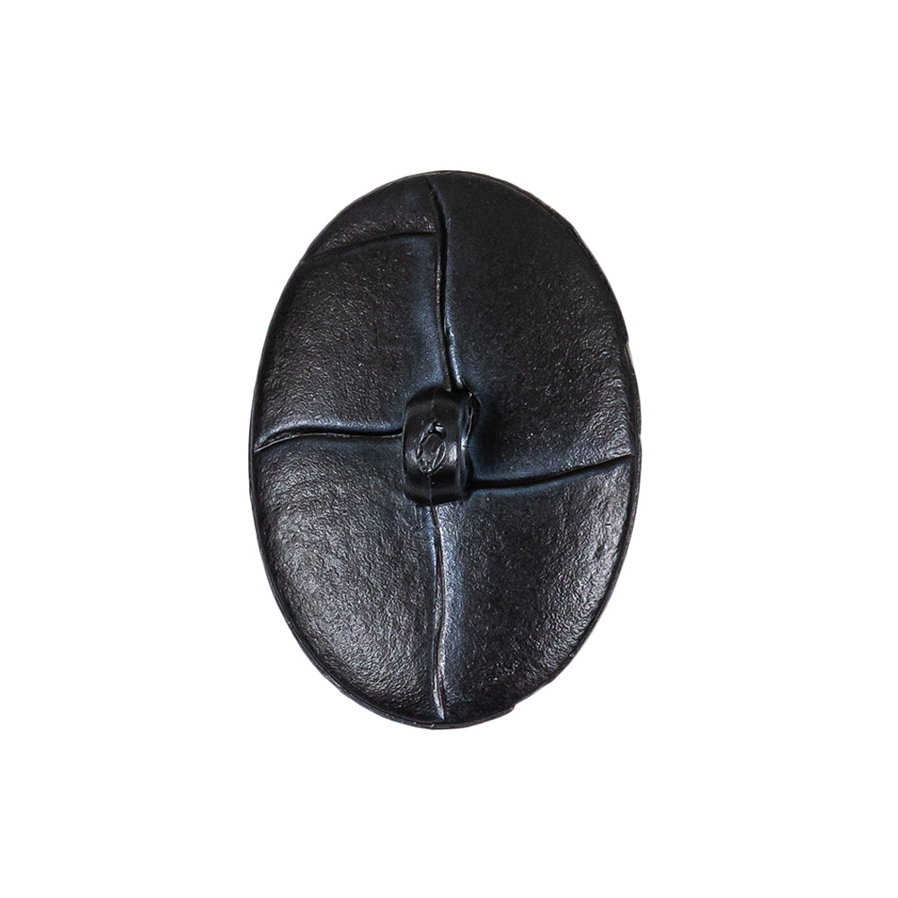 Midnight Navy Oval Knotted Leather-Look Shank Back Plastic Button - 40L/25.5mm Detail Midnight Navy Oval Knotted Leather-Look Shank Back Plastic Button - 40L/25.5mm Detail