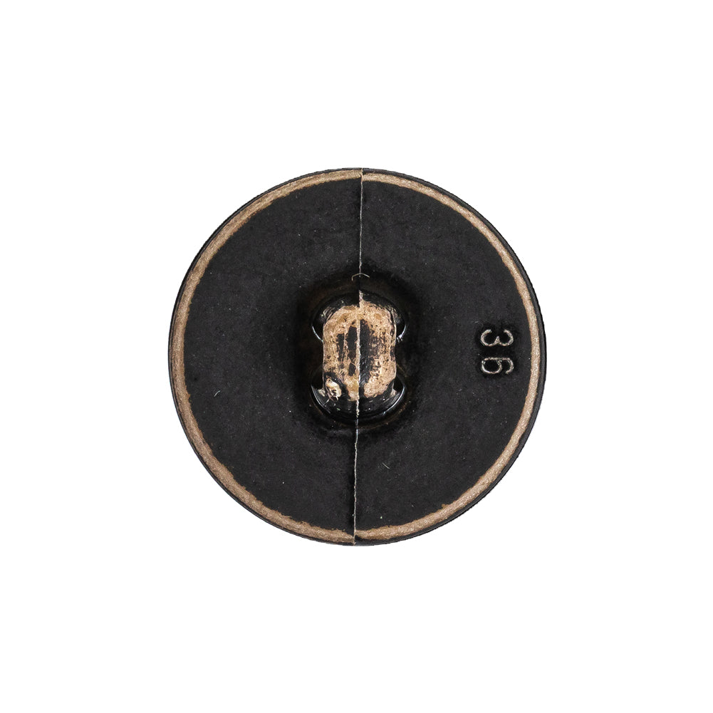 Italian Weathered Black Knotted Leather-Look Shank Back Plastic Button - 36L/23mm Detail Italian Weathered Black Knotted Leather-Look Shank Back Plastic Button - 36L/23mm Detail