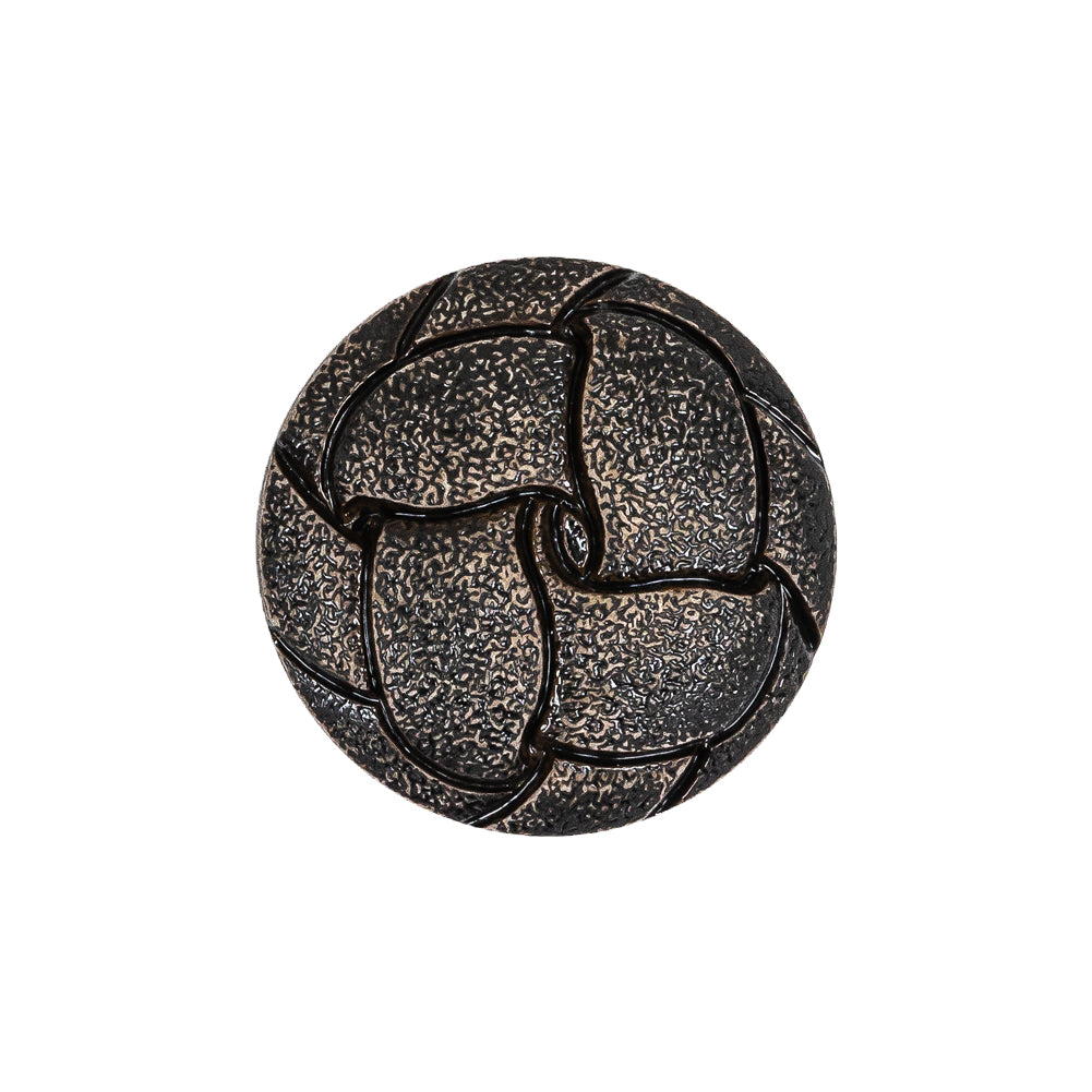 Italian Weathered Black Knotted Leather-Look Shank Back Plastic Button - 36L/23mm Italian Weathered Black Knotted Leather-Look Shank Back Plastic Button - 36L/23mm