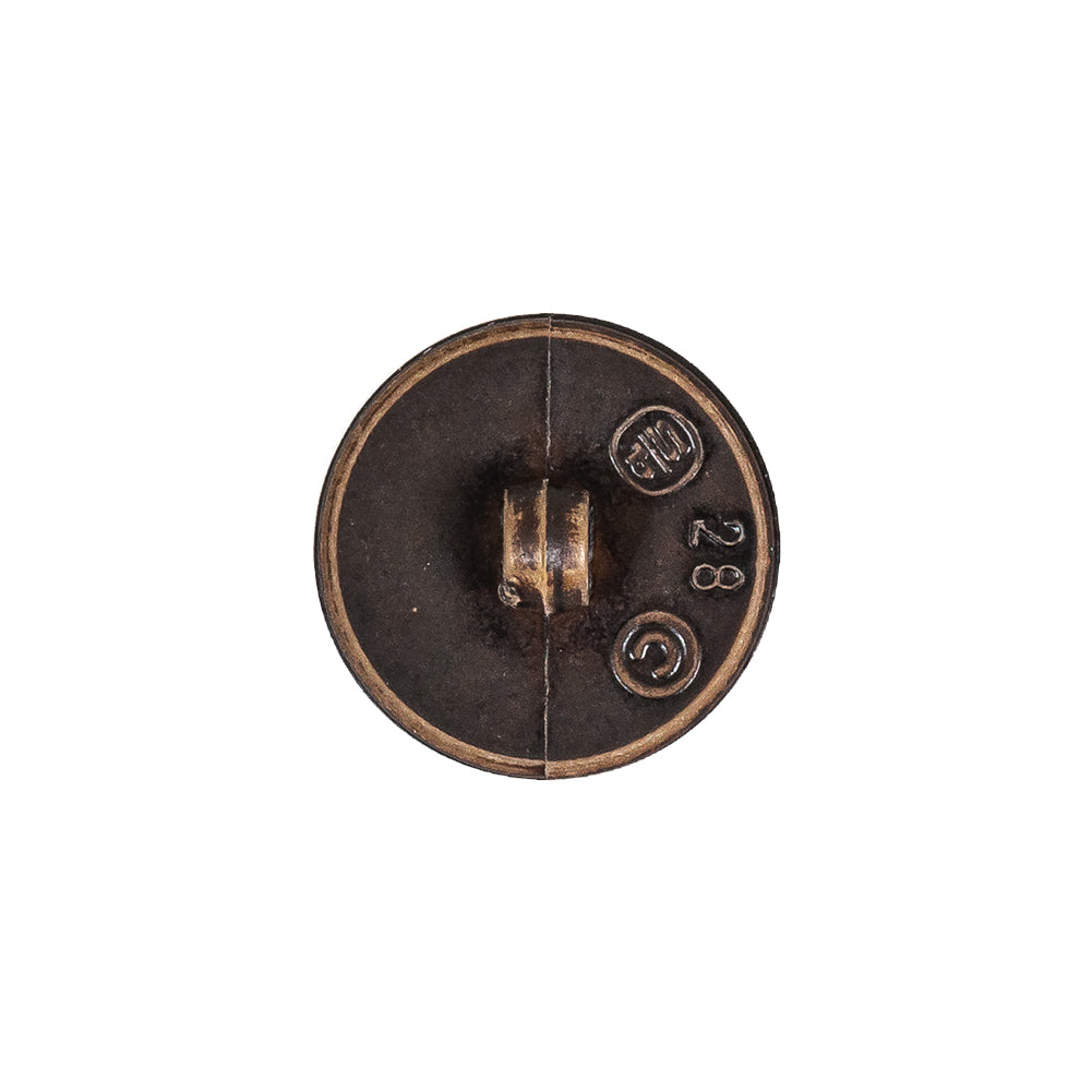 Italian Dark Brown Knotted Leather-Look Shank Back Plastic Button - 28L/18mm Detail Italian Dark Brown Knotted Leather-Look Shank Back Plastic Button - 28L/18mm Detail