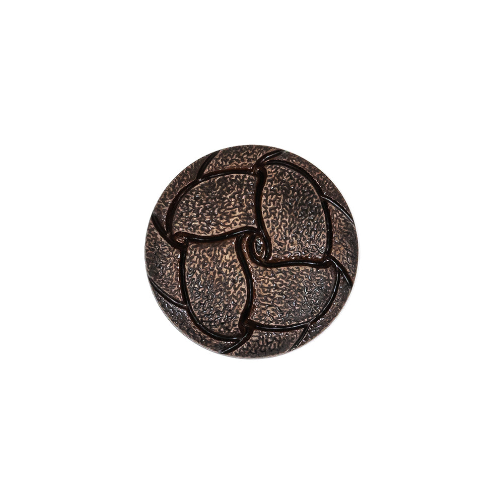 Italian Dark Brown Knotted Leather-Look Shank Back Plastic Button - 28L/18mm Italian Dark Brown Knotted Leather-Look Shank Back Plastic Button - 28L/18mm