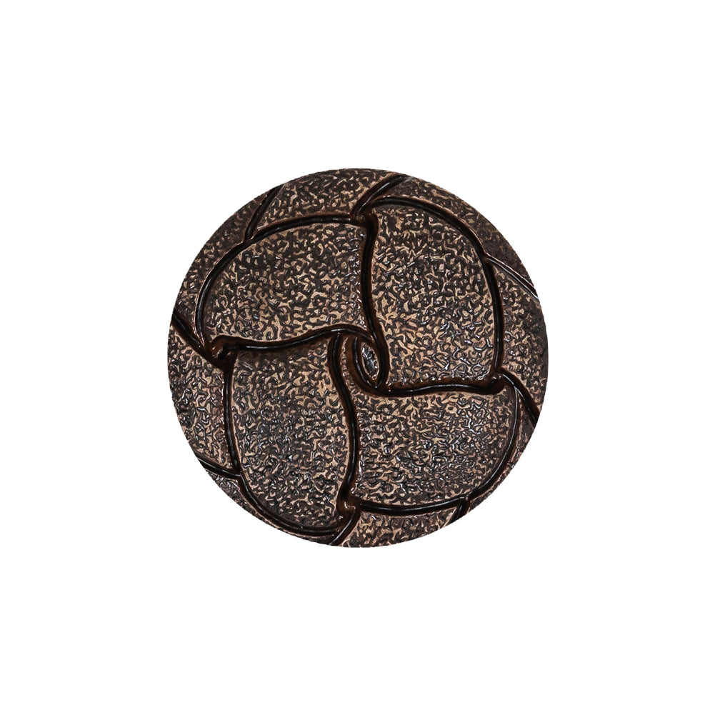 Italian Dark Brown Knotted Leather-Look Shank Back Plastic Button - 36L/23mm Italian Dark Brown Knotted Leather-Look Shank Back Plastic Button - 36L/23mm